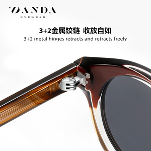 Danda Round <b>Frame</b> Sunglasses S31125 Unisex Acetate UV400 Polarized Street Style - Product Image 5