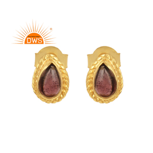 Boucles d'oreilles à la Tourmaline rose, nouveauté, belles bijoux indiens, en argent et or, 925 - Product Image 4