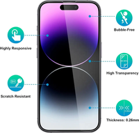 Protecteur d'écran en verre trempé incassable anti-rayures 2.5D 9H pour iphone 13 14 15 pro max