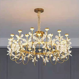 New Design Romantic Bedroom Home Designer Luxury Nordic Modern butterfly Garland Crystal <b>Chandelier</b> - Product Image 6