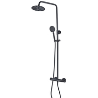 Ensemble de robinetterie de douche thermostatique à effet pluie en laiton pour salle de bain au design tendance