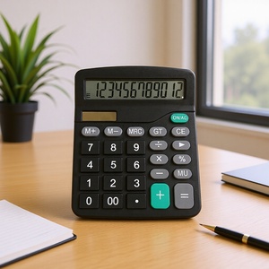 Calculatrice de bureau solaire Logokk KK-837 à 12 chiffres, double alimentation, usage général, cadeau d'affaires - Product Image 2