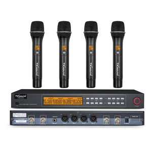 TKsound 4 Channels Professional Handheld UHF Wireless Microphone Dynamic Microphone Conference system