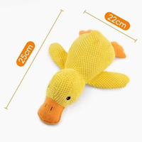 Jouet pour chien en peluche couineur petit canard jaune, jouets à mâcher doux et résistants pour animaux de compagnie, jouets durables anti-morsure pour chats et chiens