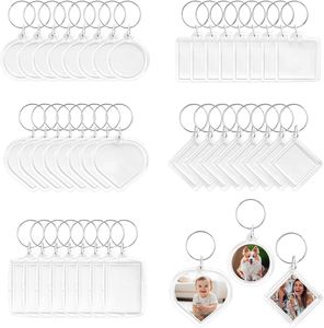 Porte-clés créatif et tendance en acrylique avec cadre photo – Imperméable, léger, impression numérique personnalisée, lettres - Product Image 1