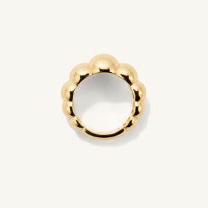 Anillo Puffy Charlotte Dorado, Anillo Vintage de Eternidad a la Moda con Incrustaciones Geométricas en Forma de Garra, Joyería Moderna con Forma de Número - Product Image 1
