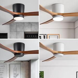Ventilateur de plafond à aspiration en bois massif, design nordique, à profil bas, avec télécommande, 36-56 pouces, pour salon - Product Image 2