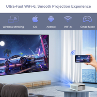 Projecteur Flixtone D9W Mini 4K compatible, 2500 ANSI Lumens, 1080P FHD, Android LED, autofocus, Home Cinéma, en stock UE