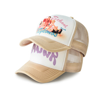 Casquette de baseball respirante à 5 panneaux avec logo personnalisé en mousse, dos en maille et fermeture snapback, bicolore, idéale pour les cadeaux d'entreprise