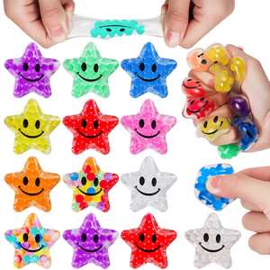 Custom Fidget Toy-Tpr Smiley Star Water Bead Stress-Relief <b>Squeeze</b> - Colorful Grape Stress <b>Balls</b> and Bubble Beads-Mochi Toy - Product Image 4