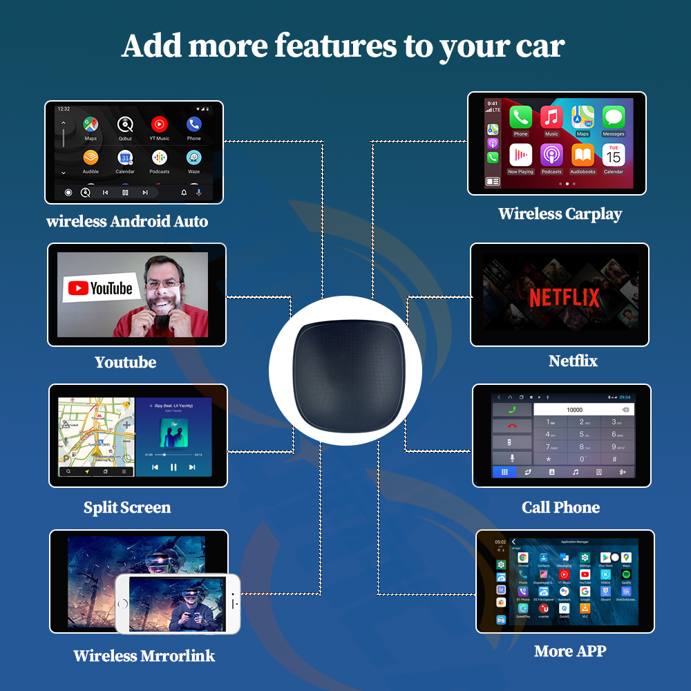 UX999 Pro Wireless CarPlay Ai Box - Multimedia Android Player for