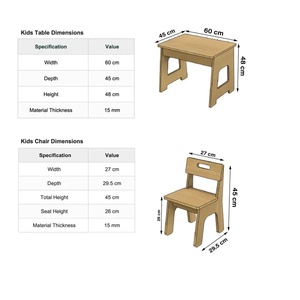 Ensemble table et <span class=keywords><strong>chaise</strong></span> pour enfants en contreplaqué de bouleau, meubles en bois DIY pour tout-petits, bureau <span class=keywords><strong>Montessori</strong></span> pour enfants, table et <span class=keywords><strong>chaise</strong></span> d'étude pour enfants - Product Image 6