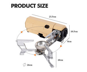 Fornello a <span class=keywords><strong>Gas</strong></span> Portatile KingGear per Campeggio, in Acciaio, Leggero, Alta Potenza 2.6KW, Logo Personalizzabile - Product Image 3