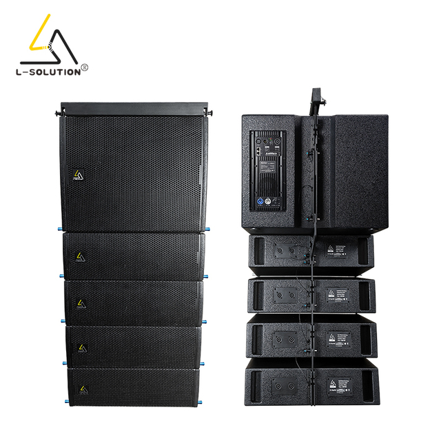 2 Set Professional Dual 6.5 Inch Passive Line Array Speaker 15 Inch Active Neodymium Subwoofer 150W/600W 4-Channel Indoor Small