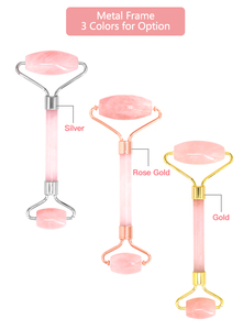 High Quality Natural Jade Face Massager Rose Quartz Roller Jade Roller <strong>Gua</strong> <strong>Sha</strong> <strong>Set</strong> - Product Image 3