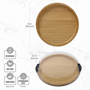 Planche à découper <span class=keywords><strong>Nordic</strong></span> Build-A-Board Snacks au fromage servant des <span class=keywords><strong>mini</strong></span> planches rondes de charcuterie en bambou avec couvercle transparent - Product Image 3