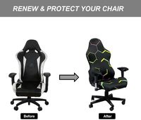 Housse de chaise de jeu e-sports, personnalisable, extensible, lavable en machine, housse de chaise de bureau pour jeu vidéo d'ordinateur