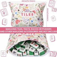 Sac de rangement portable multifonctionnel trois-en-un pour tuiles de mahjong et support de mahjong, disponible en rose, bleu et blanc