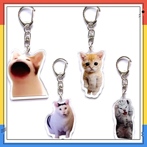 Llavero Acrílico Personalizado con Diseño de Gato de Anime, Encantador, Impermeable, Ligero, Divertido y Decorativo para Llaves de Coche - Product Image 3