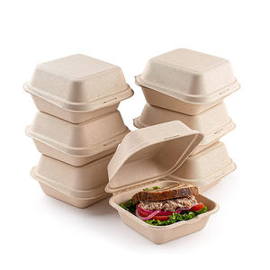 Envase Ecológico Biodegradable de 8 Pulgadas para Comida para Llevar, Caja de Almuerzo Tipo Concha, Caja <span class=keywords><strong>BIOPACK</strong></span>, Apto para Microondas - Product Image 2