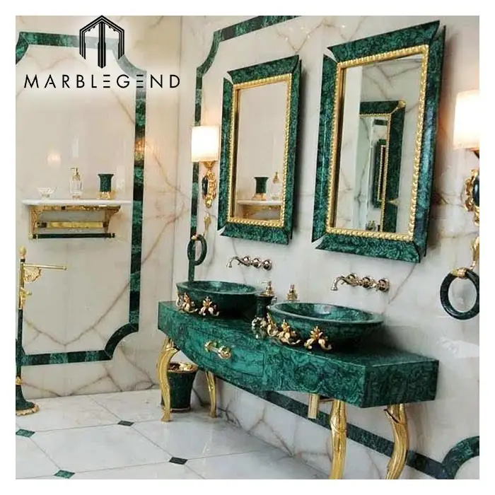 Losa de malaquita verde para interior de villa, piedra preciosa semipreciosa decorativa de gama alta, muestra gratis