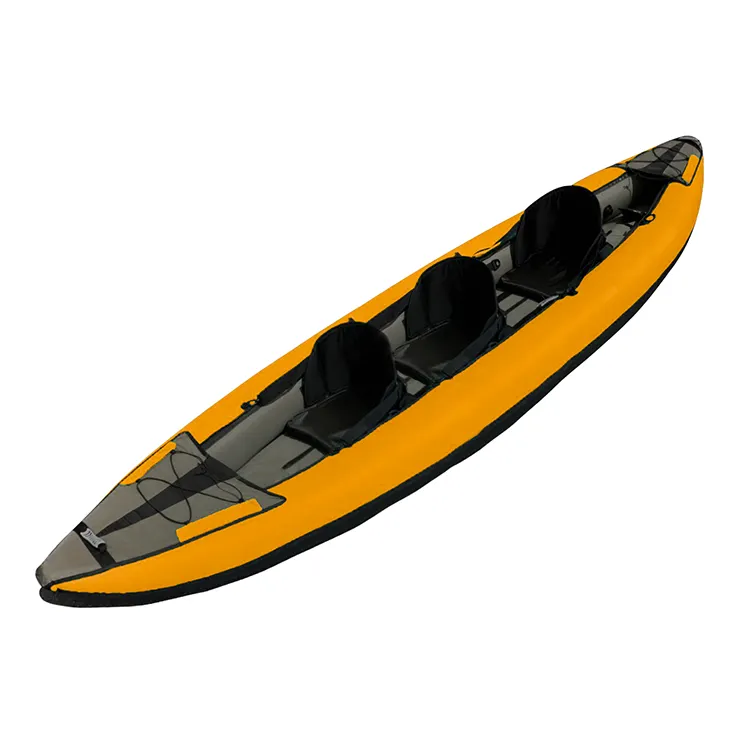 Kayak inflable de PVC para 3 personas, color naranja, para hombre