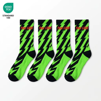 Chaussettes de sport pour hommes à logo personnalisé, multicolores, respirantes, en coton côtelé, avec talon et bout contrastés