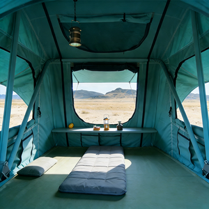 Carpa de techo <span class=keywords><strong>plegable</strong></span> de lona de doble capa verde para las cuatro estaciones, con apertura automática rápida, de una habitación, para camping y extensión. - Product Image 4