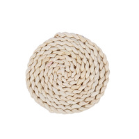 Sous-plat rond tissé de style japonais pour usage domestique, épais, isolant thermique, résistant à la chaleur, dessous de verre, tapis de protection pour plaque de cuisson et plat à fondue