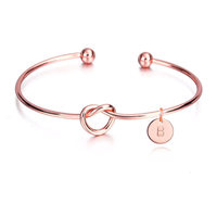 Gepersonaliseerde liefdesknoop mode sieraden armbanden bangles gouden verstelbare legering bruidsmeisje cadeau Valentijnsdag bangles sieraden vrouwen