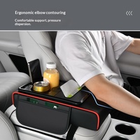 Ensemble 8-en-1 : Rechargeable, Aromathérapie, Ciel étoilé, Boîte d'accoudoir, Coussin rehausseur, Boîte à mouchoirs universelle, Console centrale en cuir