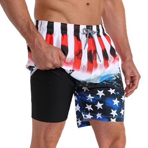 Shorts de bain pour hommes à imprimé numérique, en Spandex et Polyester, séchage rapide, avec poches, taille mi-haute 265 - Product Image 4