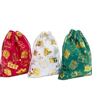 Sac à cordon en velours pour Noël, mariages et fêtes, pour bonbons et jouets, vente en gros - Product Image 1