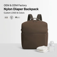 Nouveau sac à dos à langer en nylon pour mamans, sac à couches multifonctionnel de voyage, grande capacité, plusieurs options de couleurs, logos personnalisés