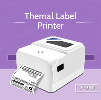 Imprimante d'étiquettes thermiques JP-B411 4 pouces sans encre 4x6 pour autocollants, codes-barres d'expédition, emballage, factures 110 mm et produits de transport