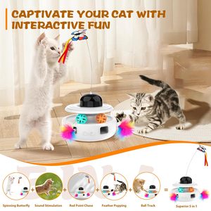 Juguete Multifuncional Personalizado para Mascotas, Juguete Interactivo 5 en 1 para Gatos, Juguete Inteligente con Láser y Plumas para Jugar en Interiores - Product Image 2