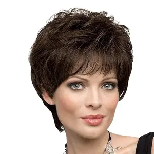 HAVEN HAIR 8 Inch Short Bob Hair Wigs For Women Brown Wig Brazilian Human Hair Wigs With Bangs For Black Women