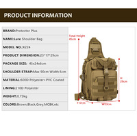 Sac messager unisexe X224Custom pour sports de plein air, sac à bandoulière classique, sac de poitrine tactique décontracté pour la randonnée, la pêche, le camping