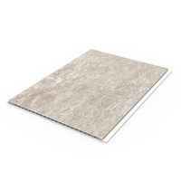 Carreaux de plafond en PVC de Offre Spéciale britannique, planche de marbre beige avec deux incrustations chromées pour panneau de salle de bain douche murale humide