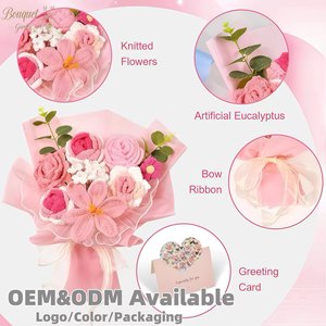 Ramo <span class=keywords><strong>de</strong></span> Flores Tejidas a Crochet, Rosas y Tulipanes <span class=keywords><strong>de</strong></span> Lana, Decoración Natural y Ecológica para <span class=keywords><strong>el</strong></span> Hogar, Bodas, <span class=keywords><strong>Día</strong></span> <span class=keywords><strong>de</strong></span> <span class=keywords><strong>la</strong></span> <span class=keywords><strong>Madre</strong></span>, San Valentín - Product Image 3