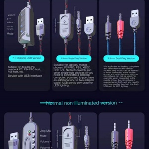 Noise Cancelling Headphone Wired Headphone RGB Gaming Headset - Product Image 5