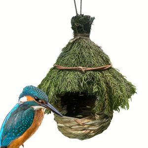 Nids d'oiseaux en herbe tressés à la main, décorations de jardin rondes, en stock, vente en gros - Product Image 2