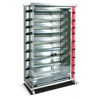 Conteneur à poulet rôti en acier inoxydable, machine à rôtir le poulet au gaz avec porte en verre