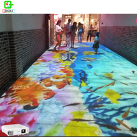 Projecteur de sol interactif dynamique 3D en extérieur, système de projection interactive numérique pour l'équipement publicitaire
