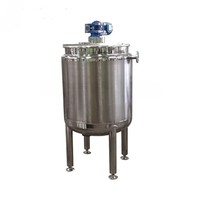 Cuve de mélange à couvercle rabattable monocouche en acier inoxydable 304 de qualité alimentaire de 100L à 1000L avec agitateur