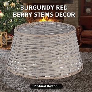 Ramas de Bayas de Ratán Natural de Calidad, con Polvo Rojo Uniforme, Color Borgoña, 7 Pulgadas, para Decoración de Árboles de Navidad, Ideal para Ceremonias - Product Image 2