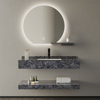 Ensemble de comptoir d'hôtel lavabo nordique en marbre, lavabo rectangulaire pour salle de bain d'hôtel