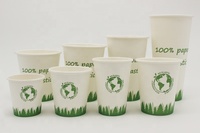Lido Wholesale Custom Printed logo 8oz Plastic Free Biodegradable Disposable Paper Cup