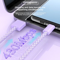 Kabel Pengisian Daya USB-A ke Tipe C Grosir Pabrik Warna Macaron Kabel Data Nilon Pengisian Cepat untuk Ponsel Samsung