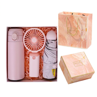 Ensemble Cadeau d'Affaires Promotionnel Direct Usine Personnalisable : Flasque Numérique, Parapluie et Mini Ventilateur – Nouveaux Cadeaux de Noël Économiques